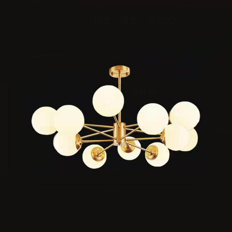 Radial Hanging Chandelier Nordic Metal Living Room Lamp Brass - Rebooters