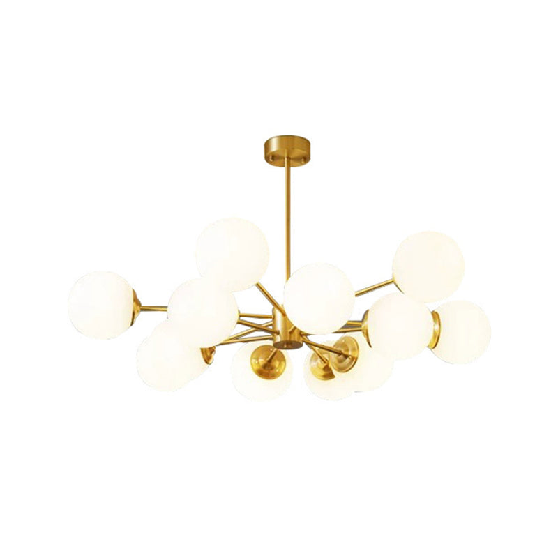 Radial Hanging Chandelier Nordic Metal Living Room Lamp Brass - Rebooters