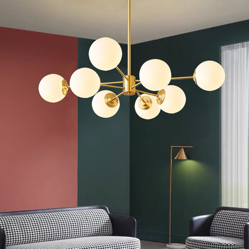 Radial Hanging Chandelier Nordic Metal Living Room Lamp Brass - Rebooters