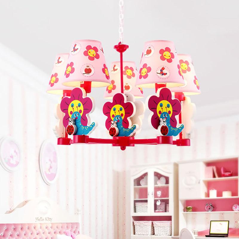 Kids Blossom Bug Chandelier Five-Light Metal Hanging Light - Rebooters
