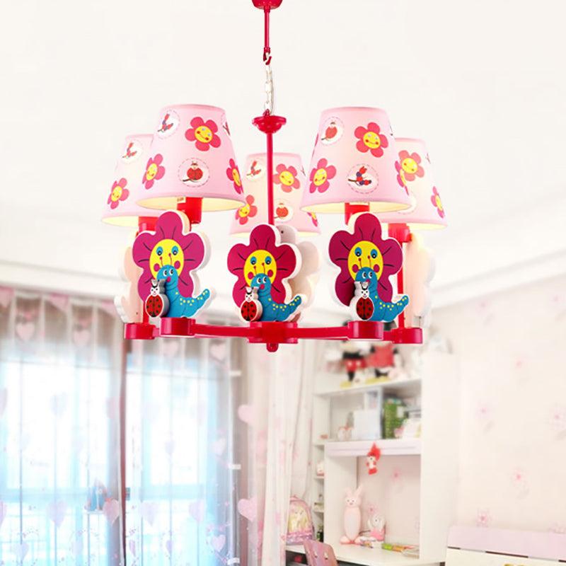 Kids Blossom Bug Chandelier Five-Light Metal Hanging Light - Rebooters