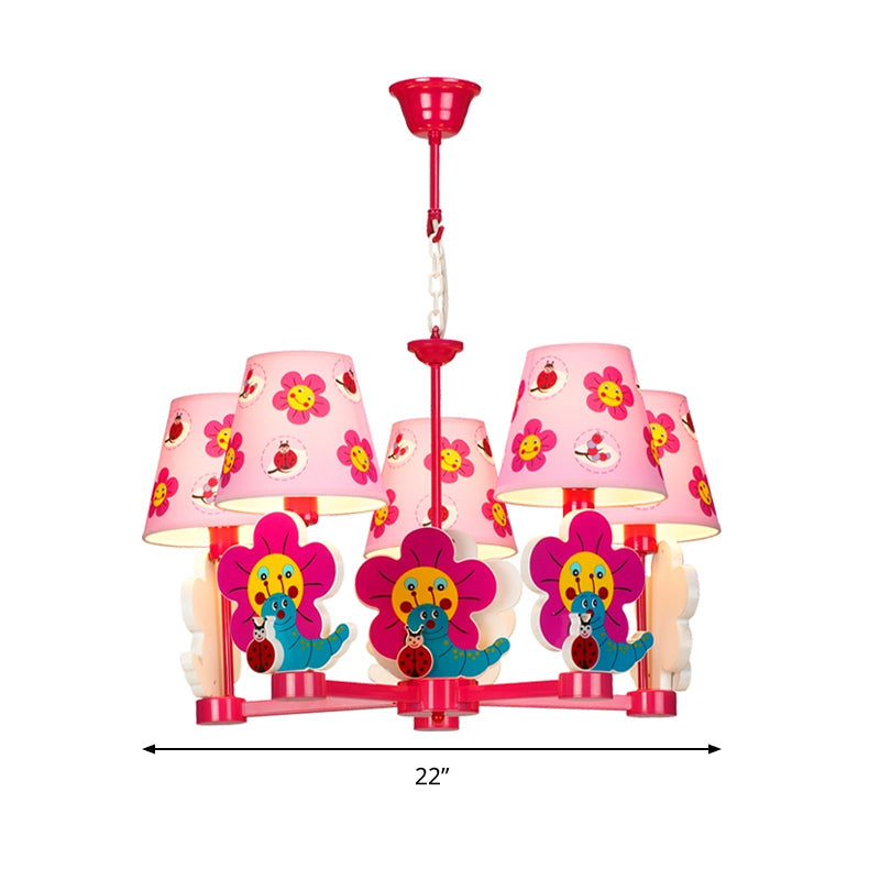 Kids Blossom Bug Chandelier Five-Light Metal Hanging Light - Rebooters