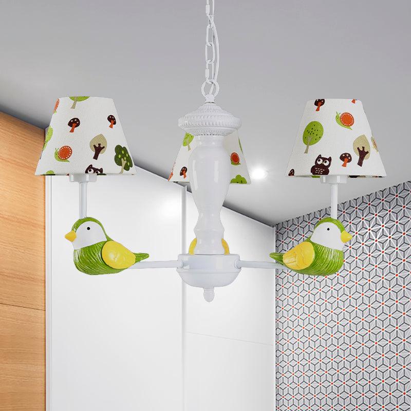 Green Bird Pendant Light with Tapered Shade Rustic Chandelier - Rebooters