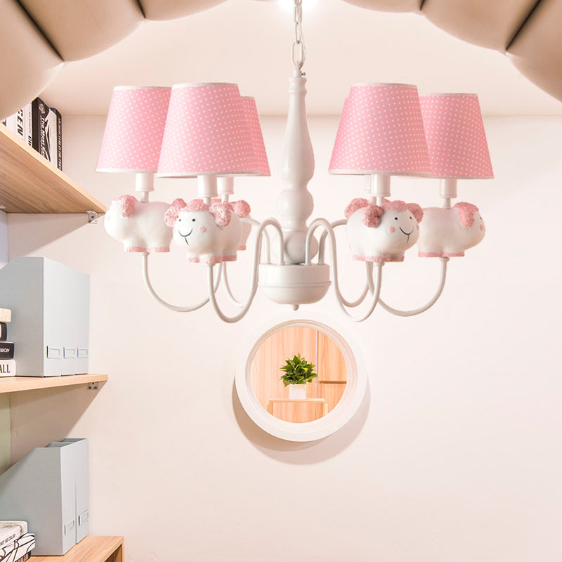 Resin Animal Pendant Light with Tapered Shade 6 Lights - Rebooters