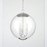 3-Light Pendant Light with Globe Shade Clear Glass Chandelier - Rebooters