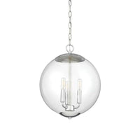 3-Light Pendant Light with Globe Shade Clear Glass Chandelier - Rebooters
