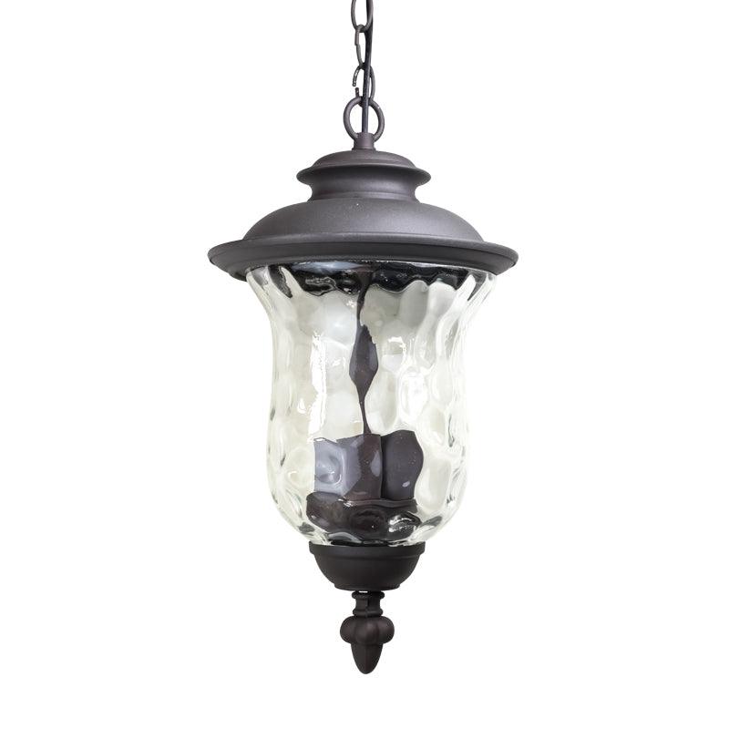 3-Light Pendant Light with Dimpled Glass Shade Dark Gray - Rebooters