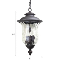 3-Light Pendant Light with Dimpled Glass Shade Dark Gray - Rebooters