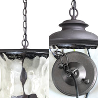 3-Light Pendant Light with Dimpled Glass Shade Dark Gray - Rebooters