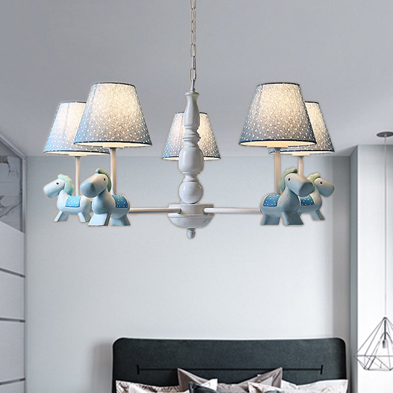 Kids Lovely Pony Chandelier Metal Hanging Light for Kindergarten - Rebooters