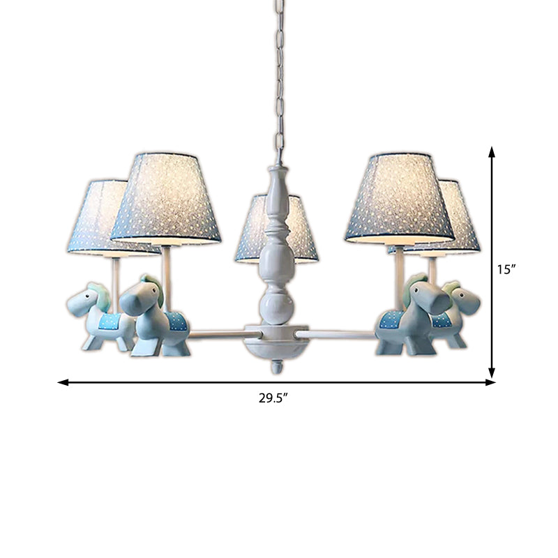 Kids Lovely Pony Chandelier Metal Hanging Light for Kindergarten - Rebooters