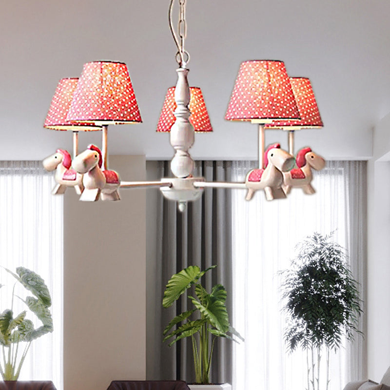 Kids Lovely Pony Chandelier Metal Hanging Light for Kindergarten - Rebooters