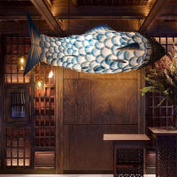 Art Deco 1 Head Pendant Light Kit Blue Carp Ceiling Light - Rebooters