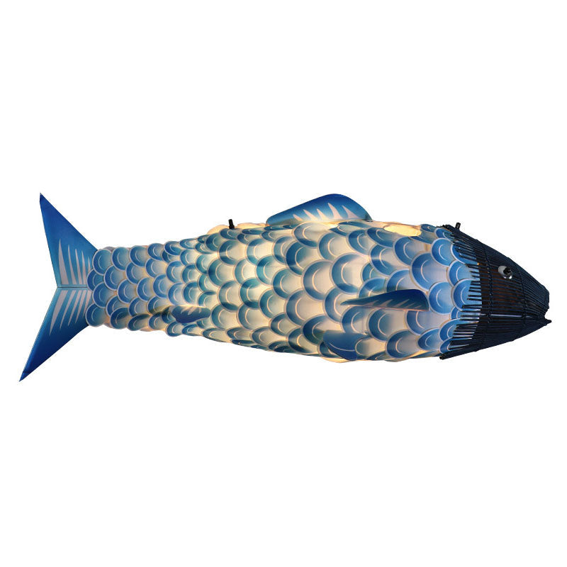 Art Deco 1 Head Pendant Light Kit Blue Carp Ceiling Light - Rebooters
