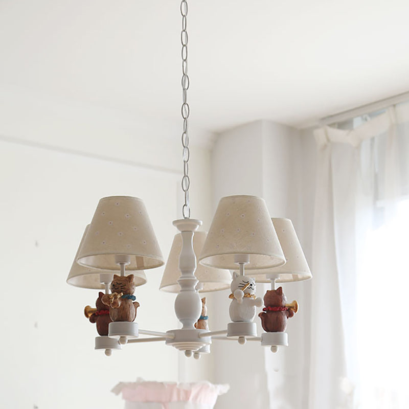 Nordic Style Chandelier with Pet Cat 5 Lights Metal Hanging Light - Rebooters