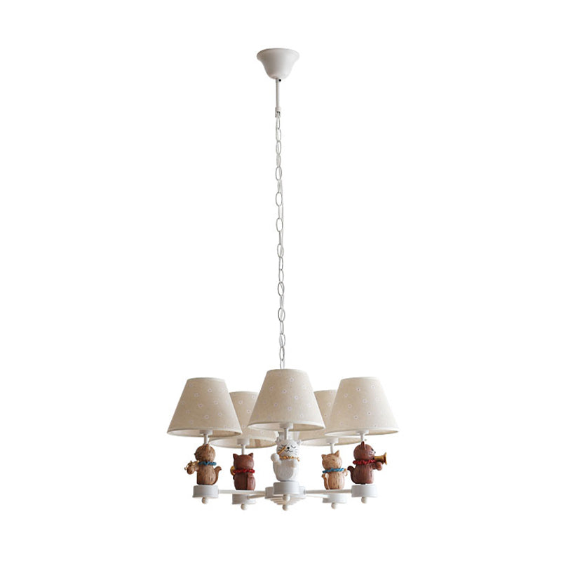 Nordic Style Chandelier with Pet Cat 5 Lights Metal Hanging Light - Rebooters