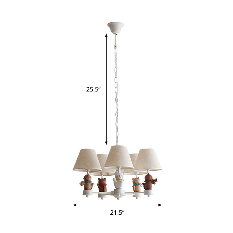 Nordic Style Chandelier with Pet Cat 5 Lights Metal Hanging Light - Rebooters