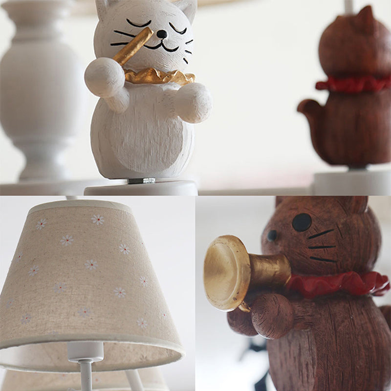 Nordic Style Chandelier with Pet Cat 5 Lights Metal Hanging Light - Rebooters