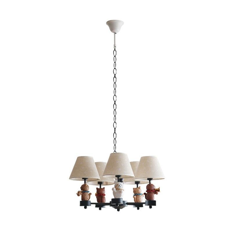 Nordic Style Chandelier with Pet Cat 5 Lights Metal Hanging Light - Rebooters