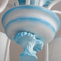 Contemporary Dolphin Hanging Light Fabric Shade Metal Chandelier - Rebooters