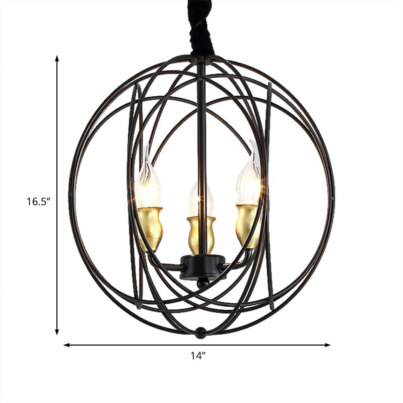 14"/19" Wide Black 3/6-Light Pendant Lighting Fixture - Rebooters