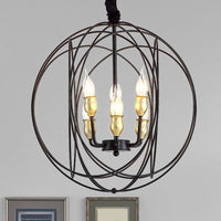 14"/19" Wide Black 3/6-Light Pendant Lighting Fixture - Rebooters