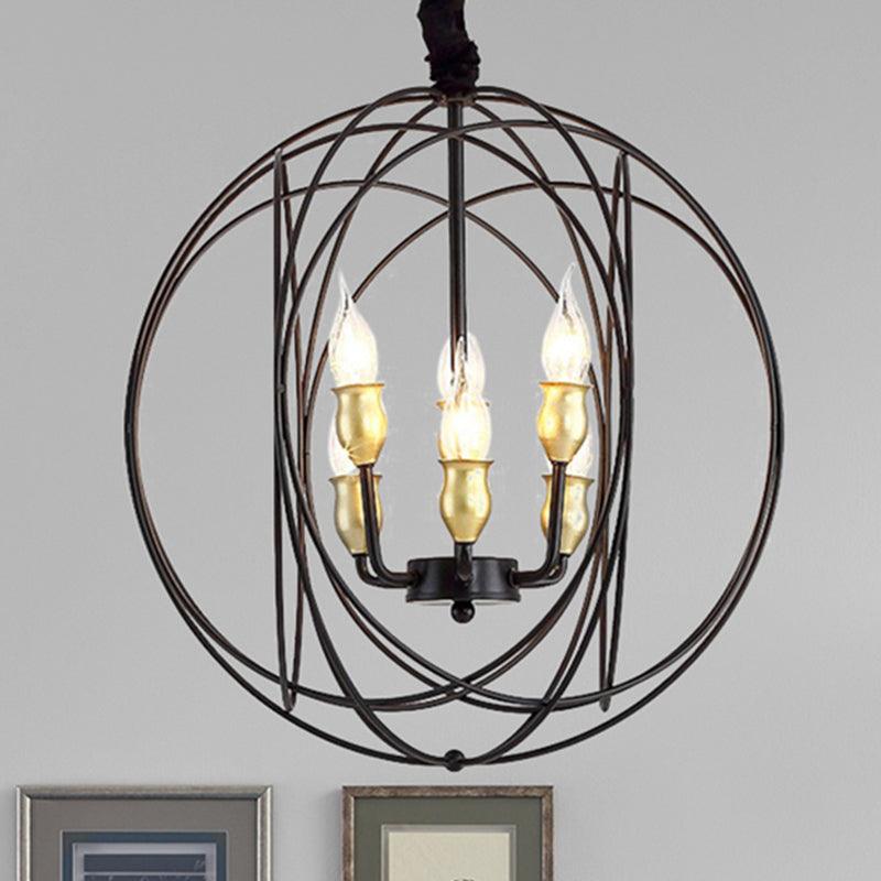 14"/19" Wide Black 3/6-Light Pendant Lighting Fixture - Rebooters