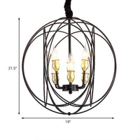 14"/19" Wide Black 3/6-Light Pendant Lighting Fixture - Rebooters