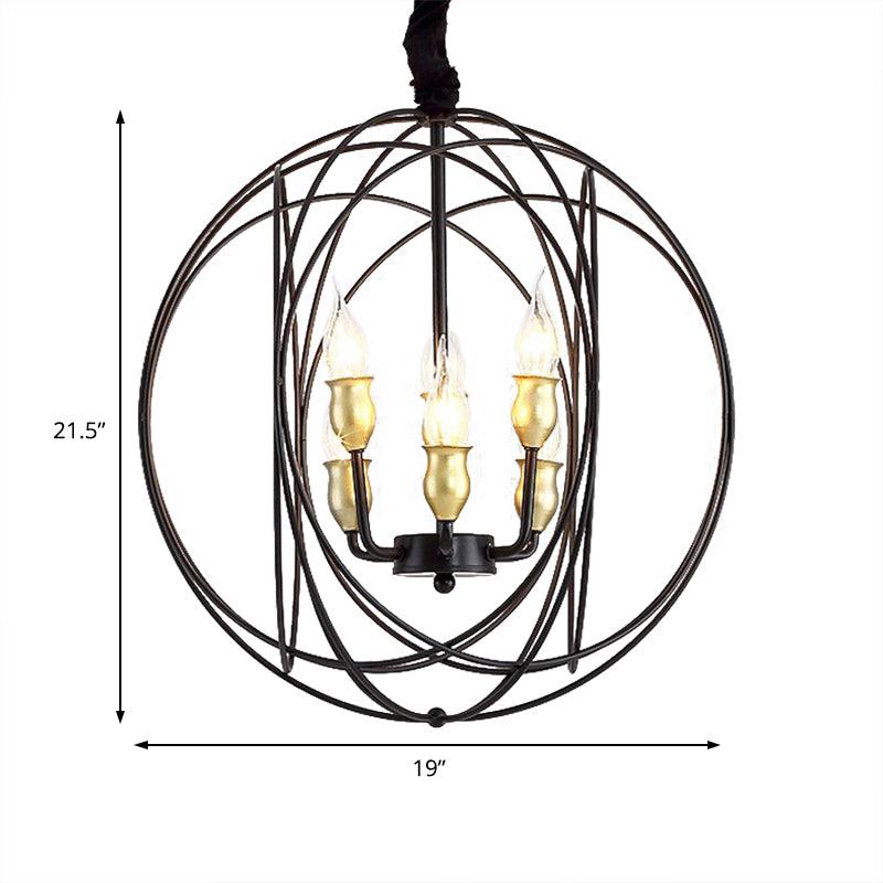 14"/19" Wide Black 3/6-Light Pendant Lighting Fixture - Rebooters