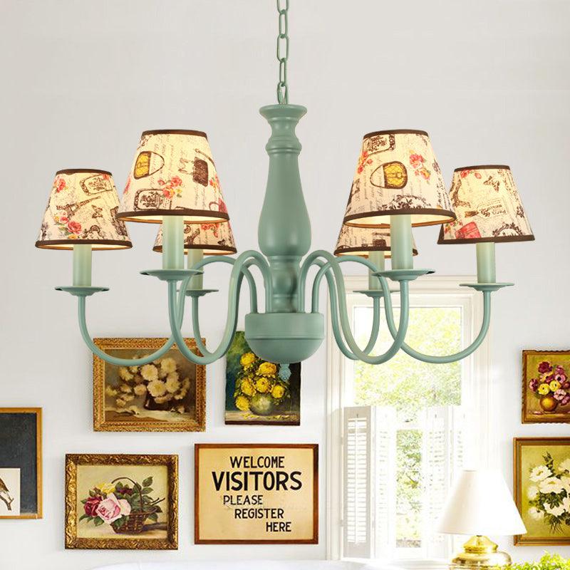 Macaron Colored Tapered Shade Chandelier Nordic Style Light - Rebooters