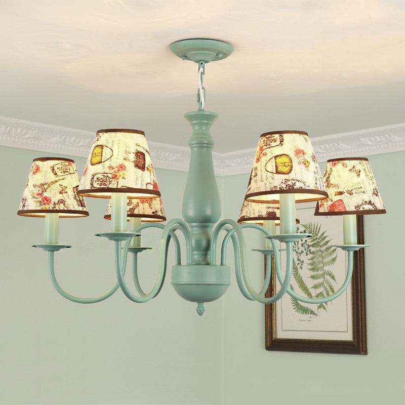 Macaron Colored Tapered Shade Chandelier Nordic Style Light - Rebooters