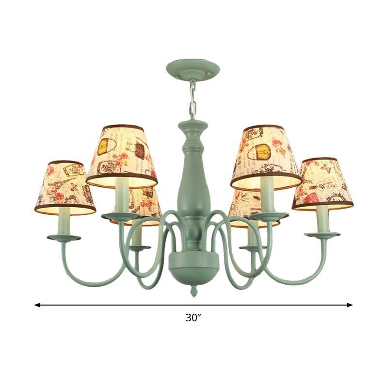 Macaron Colored Tapered Shade Chandelier Nordic Style Light - Rebooters
