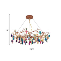 25.5"/33.5" Wide Rose Gold Circular Chandelier Lighting Fixture - Rebooters