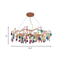25.5"/33.5" Wide Rose Gold Circular Chandelier Lighting Fixture - Rebooters