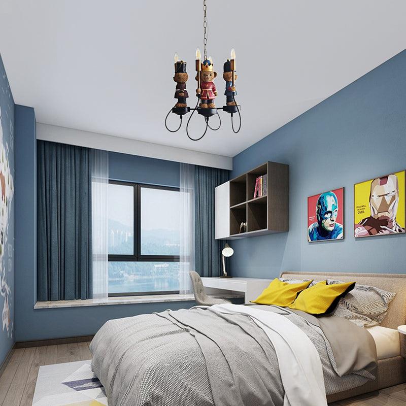 Multi-Colored Toy Bear Chandelier 4 Lights Kids Lamp - Rebooters