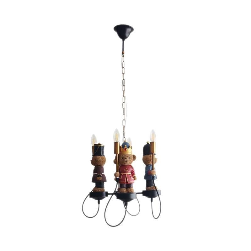 Multi-Colored Toy Bear Chandelier 4 Lights Kids Lamp - Rebooters