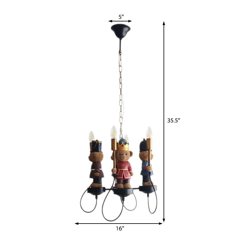 Multi-Colored Toy Bear Chandelier 4 Lights Kids Lamp - Rebooters