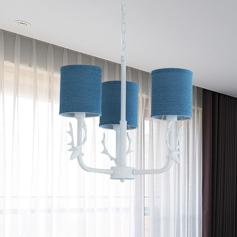 Cylinder Living Room Suspension Light with Antlers Chandelier - Rebooters