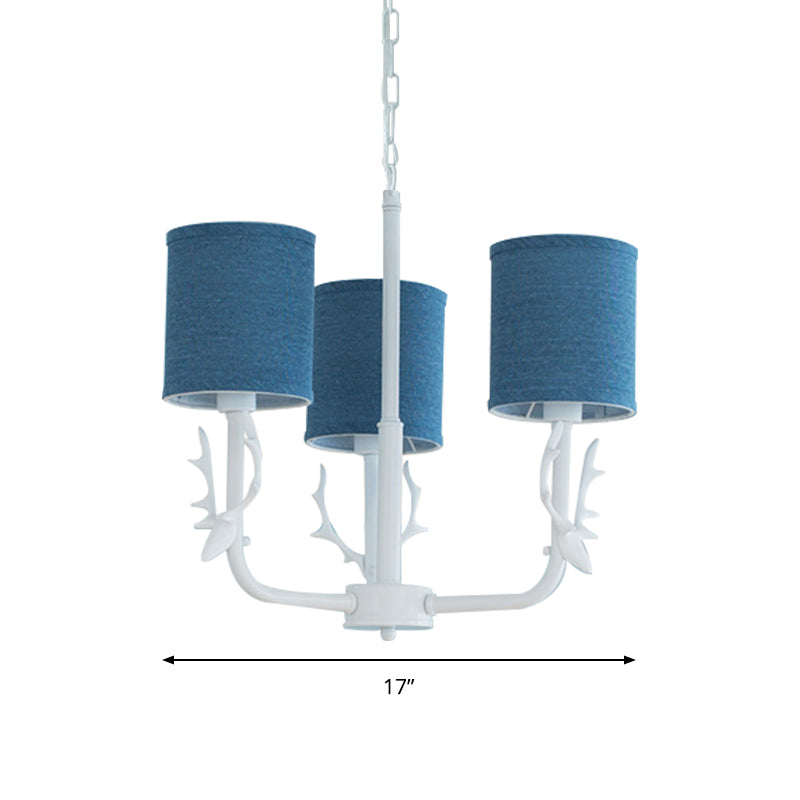 Cylinder Living Room Suspension Light with Antlers Chandelier - Rebooters