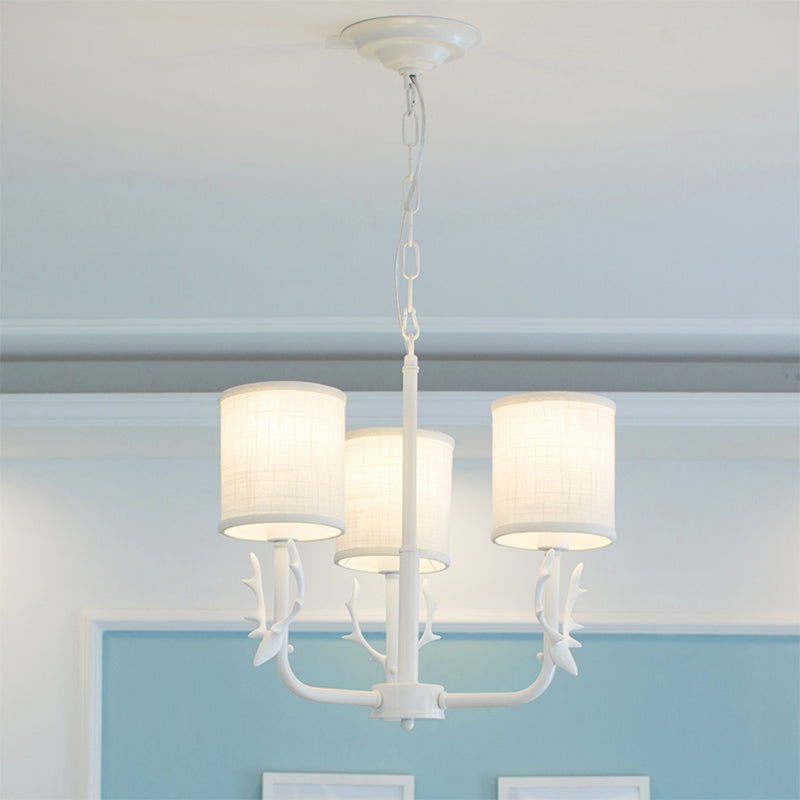 Cylinder Living Room Suspension Light with Antlers Chandelier - Rebooters