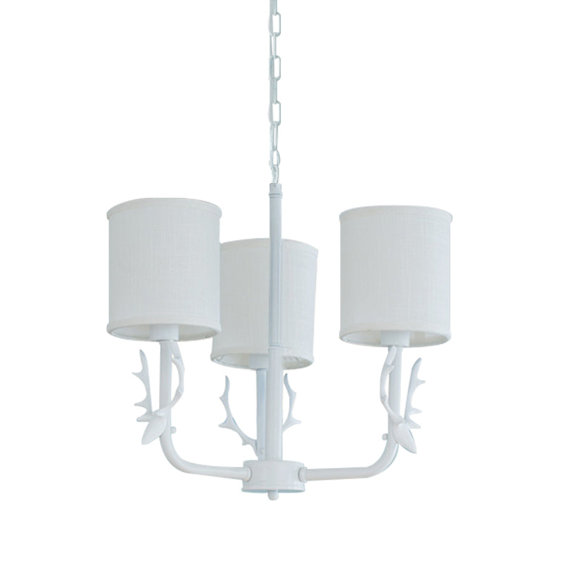 Cylinder Living Room Suspension Light with Antlers Chandelier - Rebooters