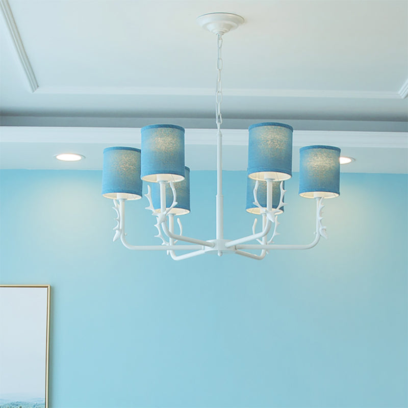 Cylinder Living Room Suspension Light with Antlers Chandelier - Rebooters