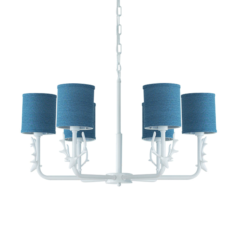 Cylinder Living Room Suspension Light with Antlers Chandelier - Rebooters