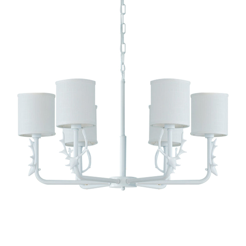 Cylinder Living Room Suspension Light with Antlers Chandelier - Rebooters