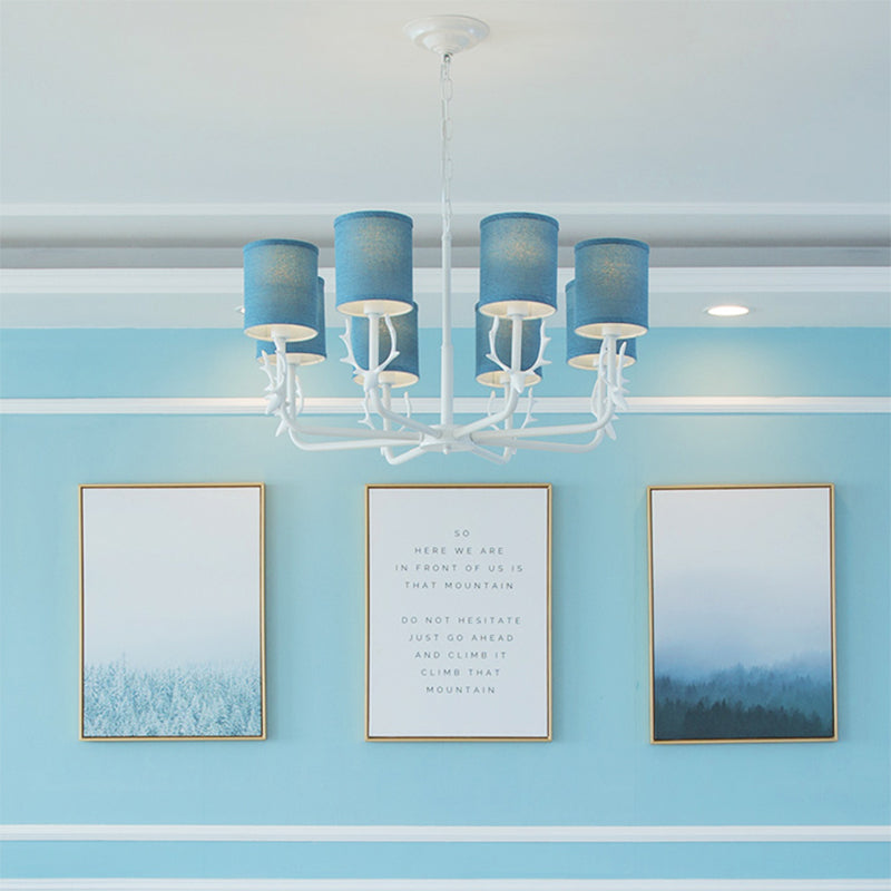 Cylinder Living Room Suspension Light with Antlers Chandelier - Rebooters