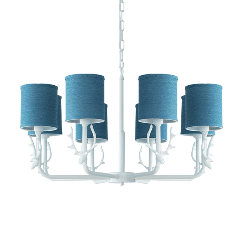 Cylinder Living Room Suspension Light with Antlers Chandelier - Rebooters