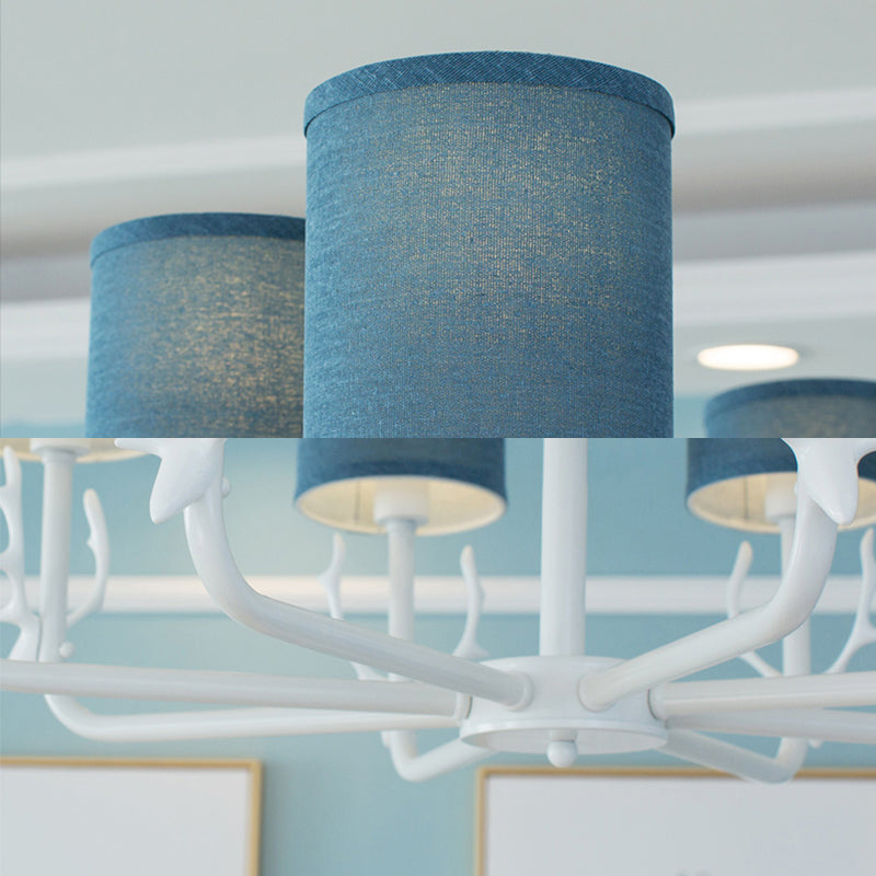 Cylinder Living Room Suspension Light with Antlers Chandelier - Rebooters