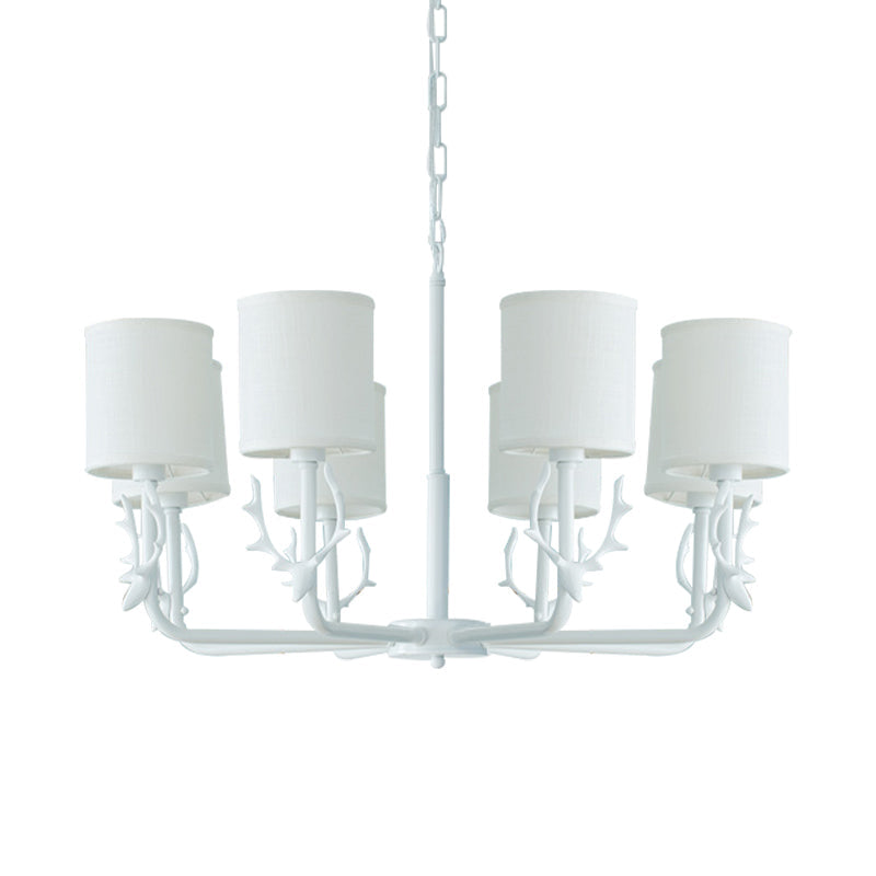 Cylinder Living Room Suspension Light with Antlers Chandelier - Rebooters