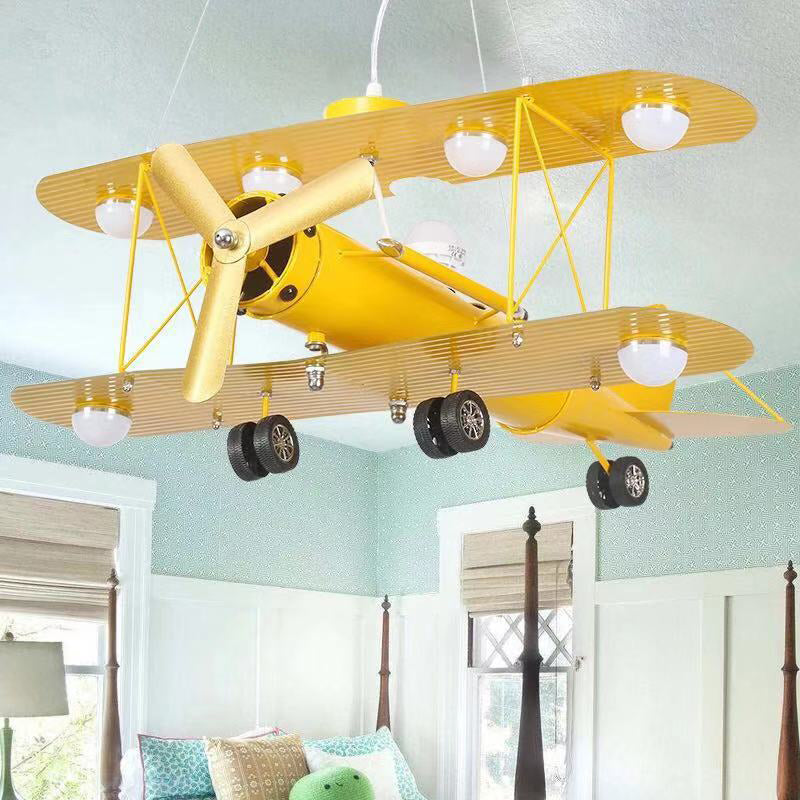Contemporary Aircraft Shaped Chandelier Lighting Metal Kindergarten LED Pendant Light - Rebooters