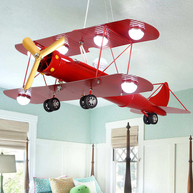 Contemporary Aircraft Shaped Chandelier Lighting Metal Kindergarten LED Pendant Light - Rebooters